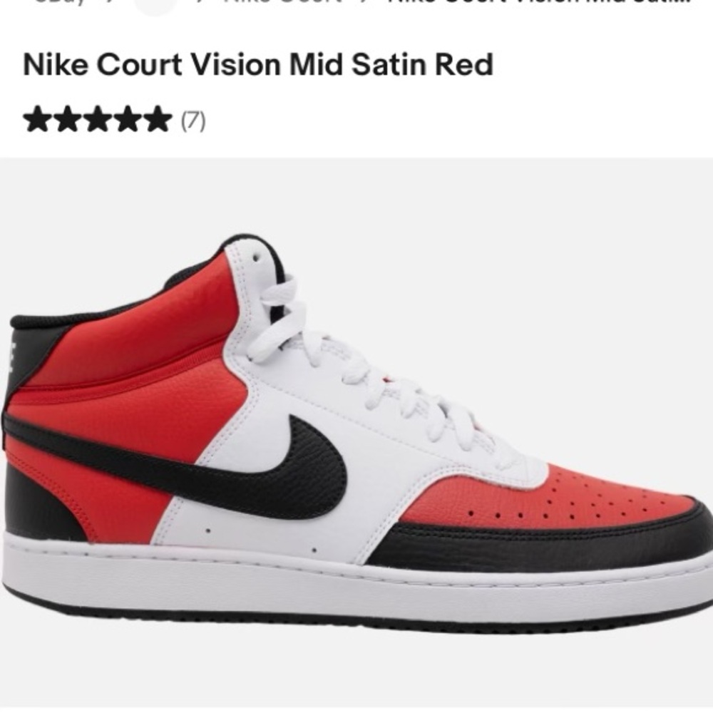 ISO - Nike Court Vision Mid Stain Red Sneaker, 8.5 DO NOT PURCHASE - Picture 1 of 1